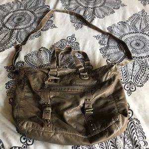 Faux leather army green crossbody bag